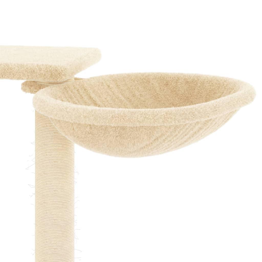 Arbre à chat avec griffoirs crème 82 cm - Animalerie en ligne Kat-Shop