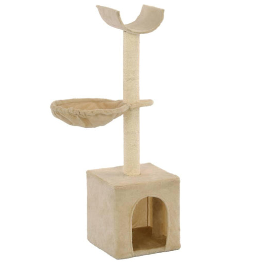 Arbre à chat avec griffoirs en sisal 105 cm Beige - Animalerie en ligne Kat-Shop