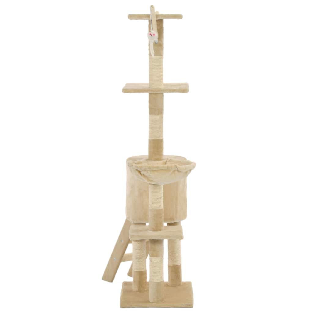 Arbre à chat avec griffoirs en sisal 138 cm Beige - www.kat-shop.be