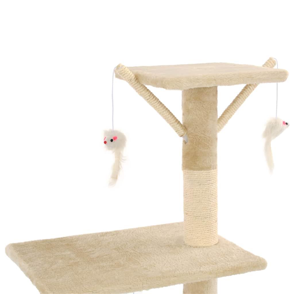 Arbre à chat avec griffoirs en sisal 138 cm Beige - www.kat-shop.be