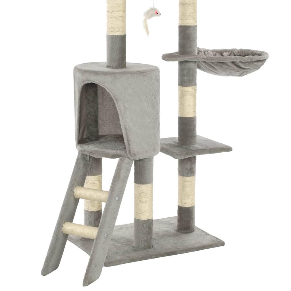 Arbre à chat avec griffoirs en sisal 138 cm Gris - www.kat-shop.be