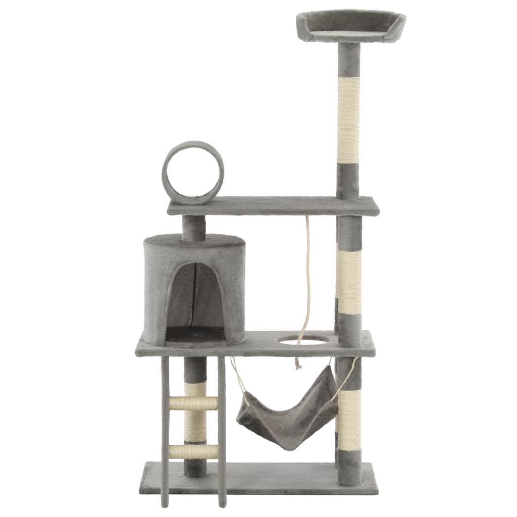 Arbre à chat avec griffoirs en sisal 140 cm Gris - www.kat-shop.be