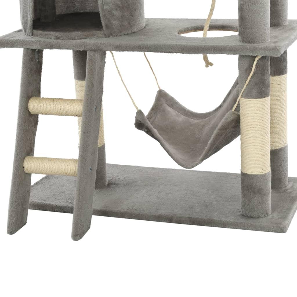 Arbre à chat avec griffoirs en sisal 140 cm Gris - www.kat-shop.be