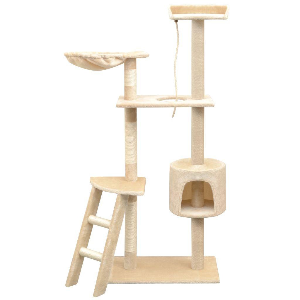 Arbre à chat avec griffoirs en sisal 150 cm Beige - www.kat-shop.be