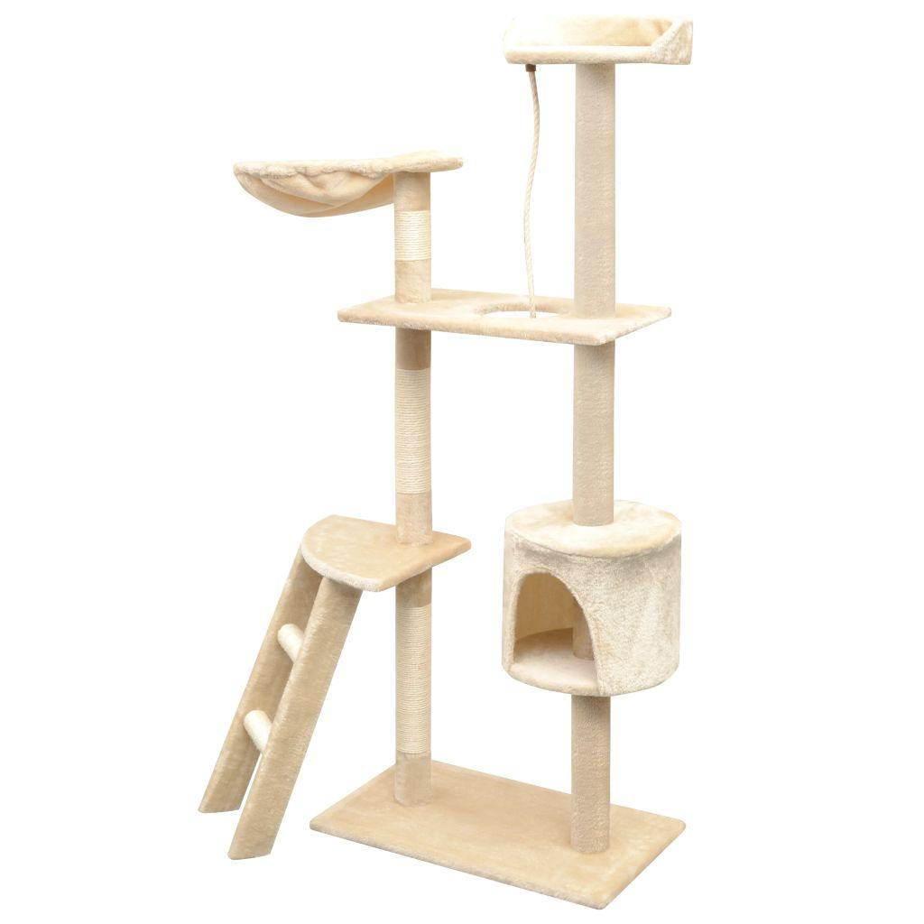 Arbre à chat avec griffoirs en sisal 150 cm Beige - www.kat-shop.be