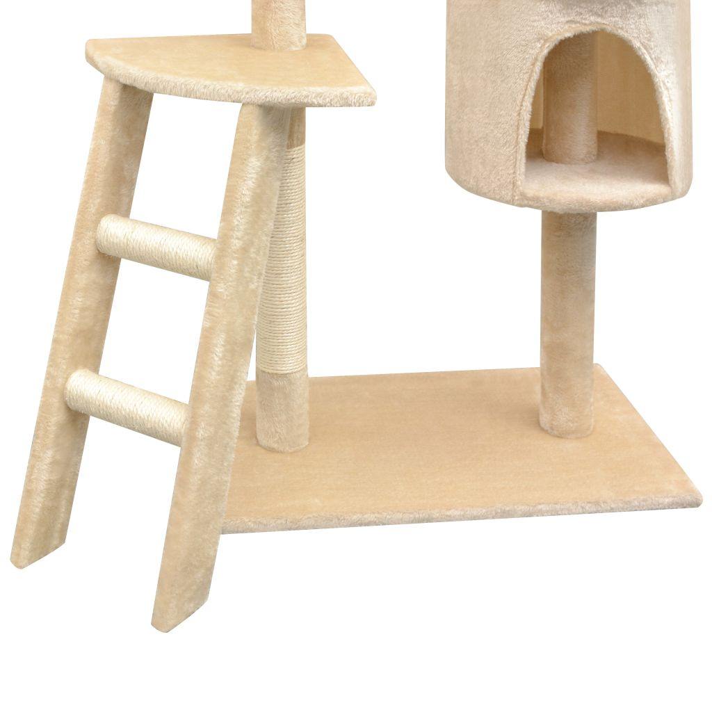 Arbre à chat avec griffoirs en sisal 150 cm Beige - www.kat-shop.be