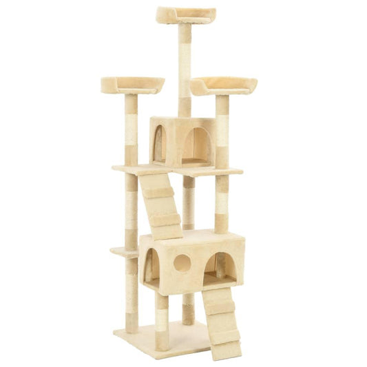 Arbre à chat avec griffoirs en sisal 170 cm Beige - Animalerie en ligne Kat-Shop