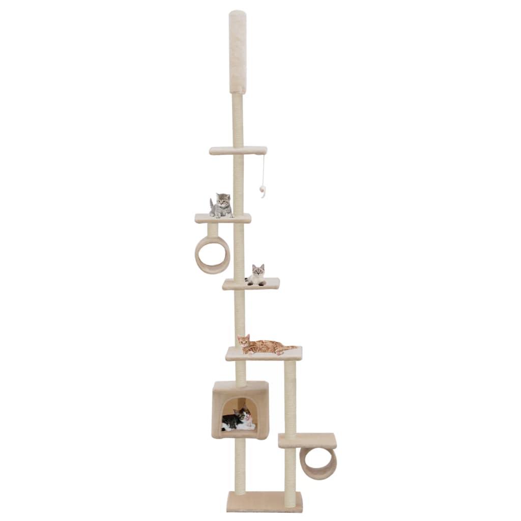 Arbre à chat avec griffoirs en sisal 260 cm Beige - www.kat-shop.be