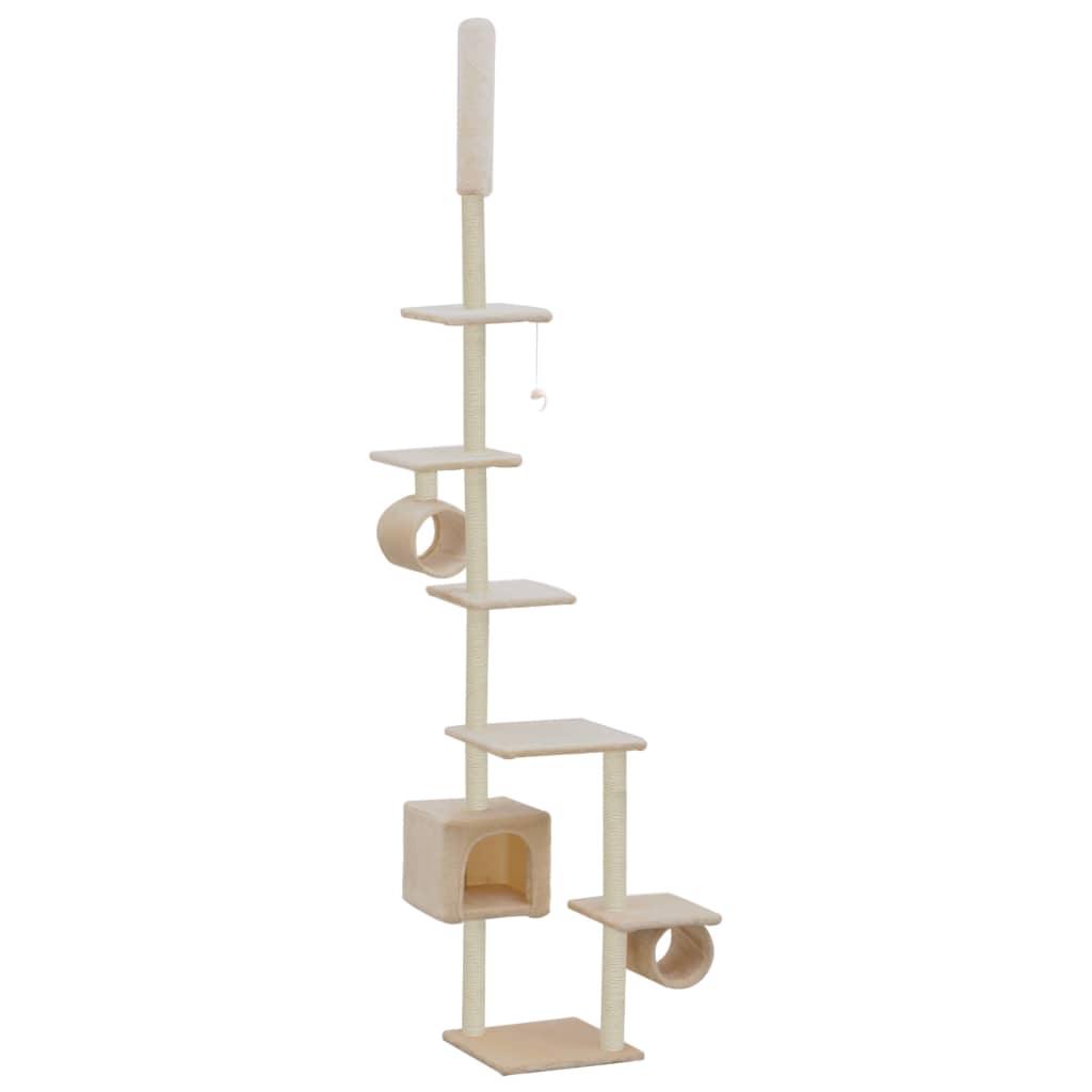 Arbre à chat avec griffoirs en sisal 260 cm Beige - www.kat-shop.be