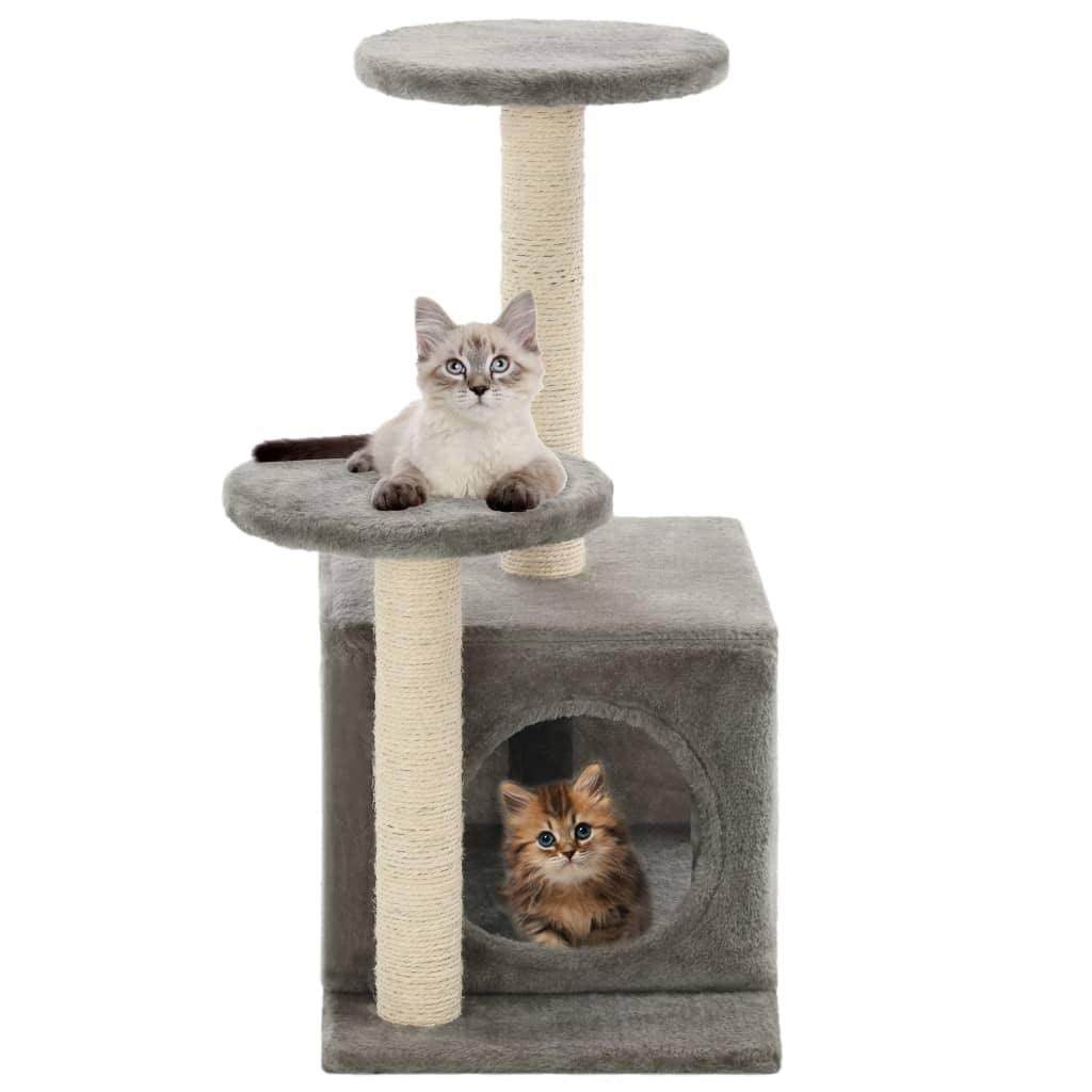 Arbre à chat avec griffoirs en sisal 60 cm Gris - www.kat-shop.be