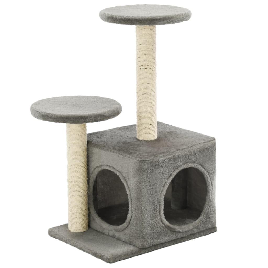 Arbre à chat avec griffoirs en sisal 60 cm Gris - www.kat-shop.be