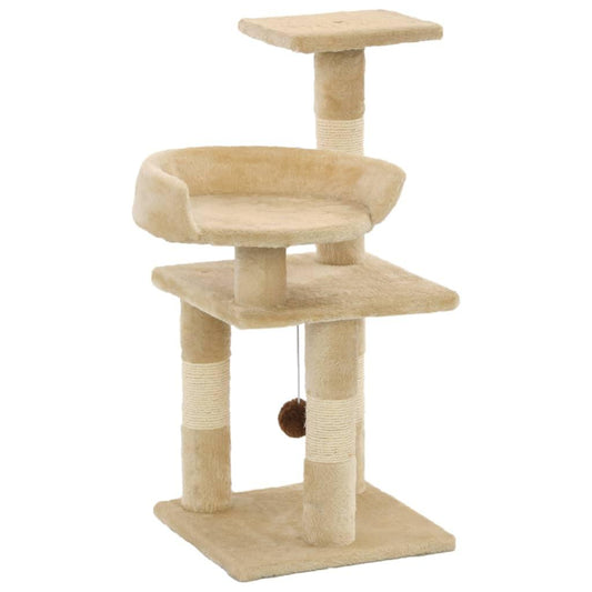 Arbre à chat avec griffoirs en sisal 65 cm Beige - Animalerie en ligne Kat-Shop