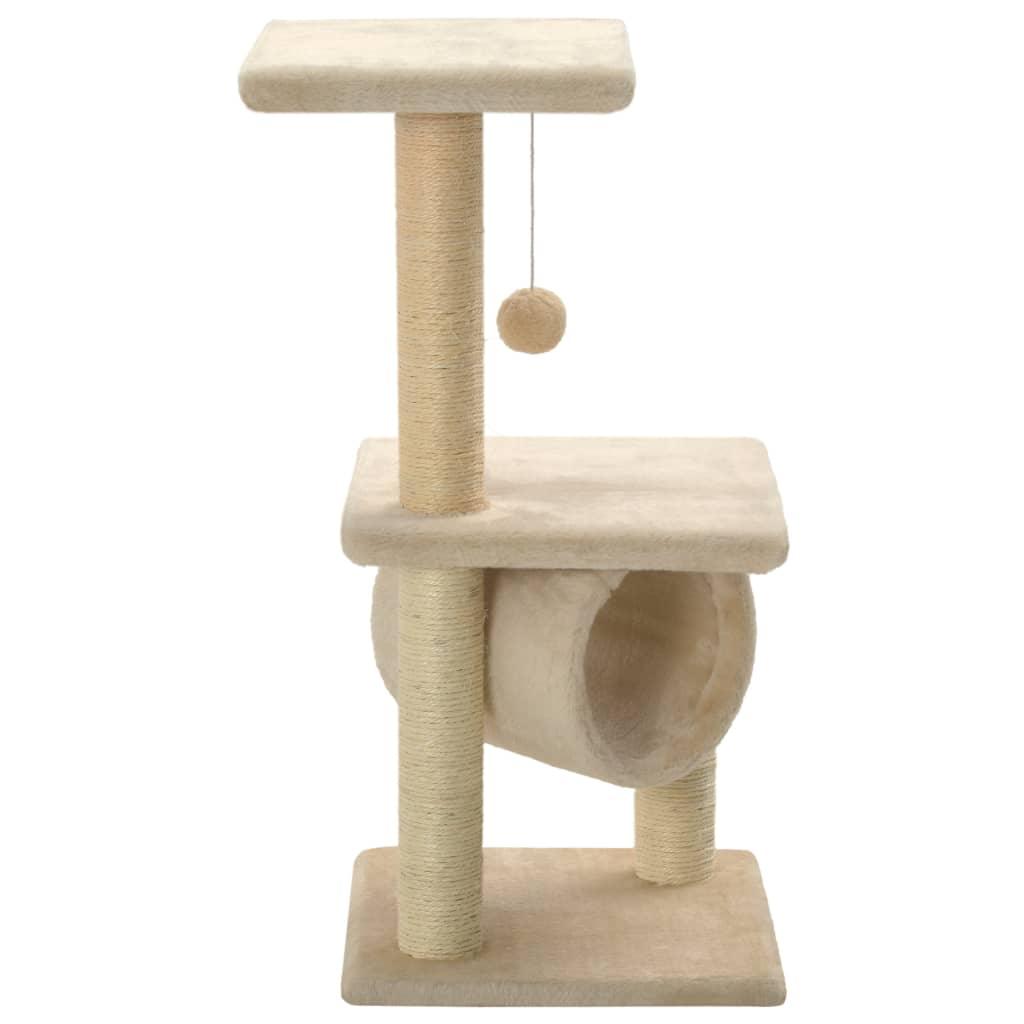 Arbre à chat avec griffoirs en sisal 65 cm Beige - Animalerie en ligne Kat-Shop