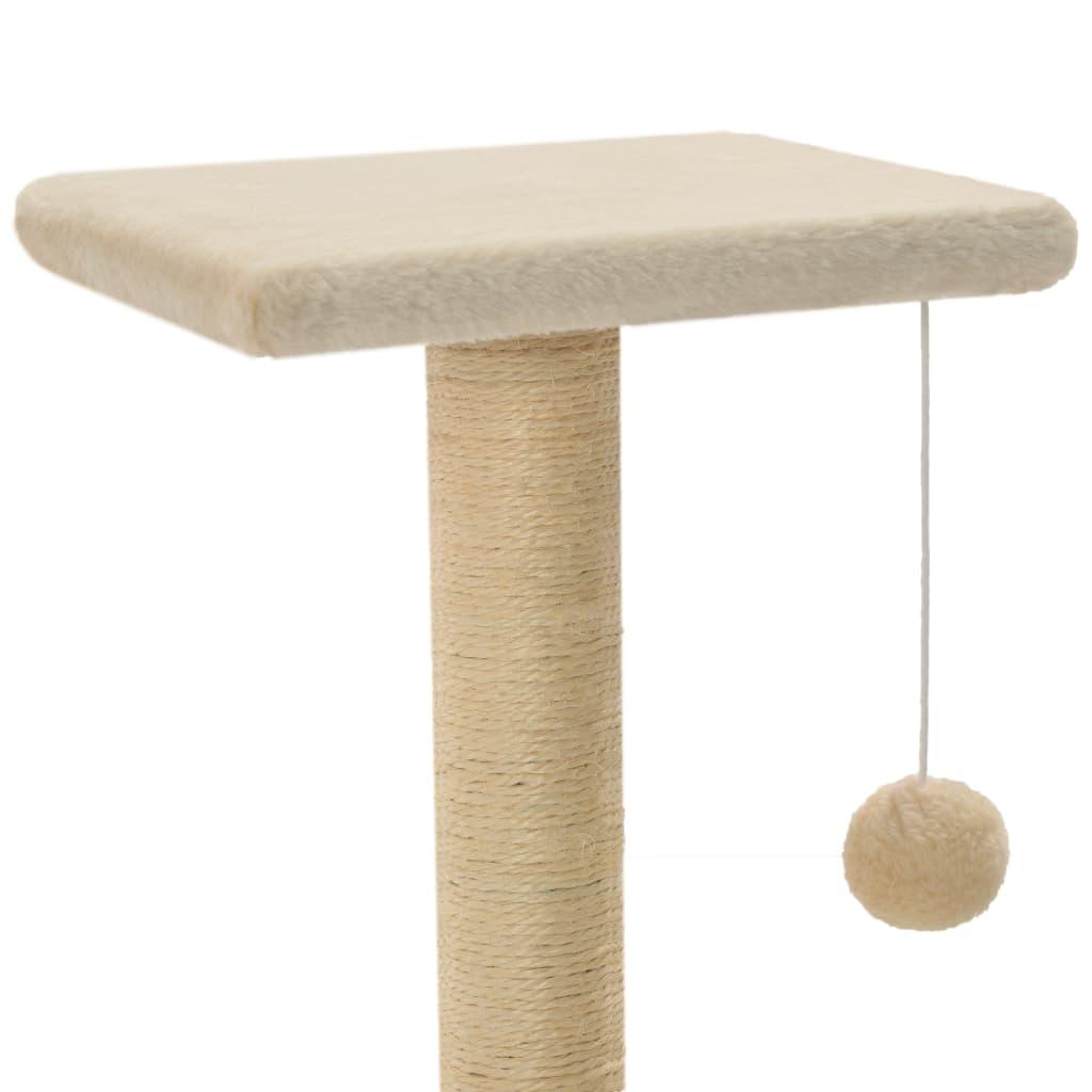 Arbre à chat avec griffoirs en sisal 65 cm Beige - Animalerie en ligne Kat-Shop