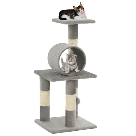 Arbre à chat avec griffoirs en sisal 65 cm Gris - www.kat-shop.be