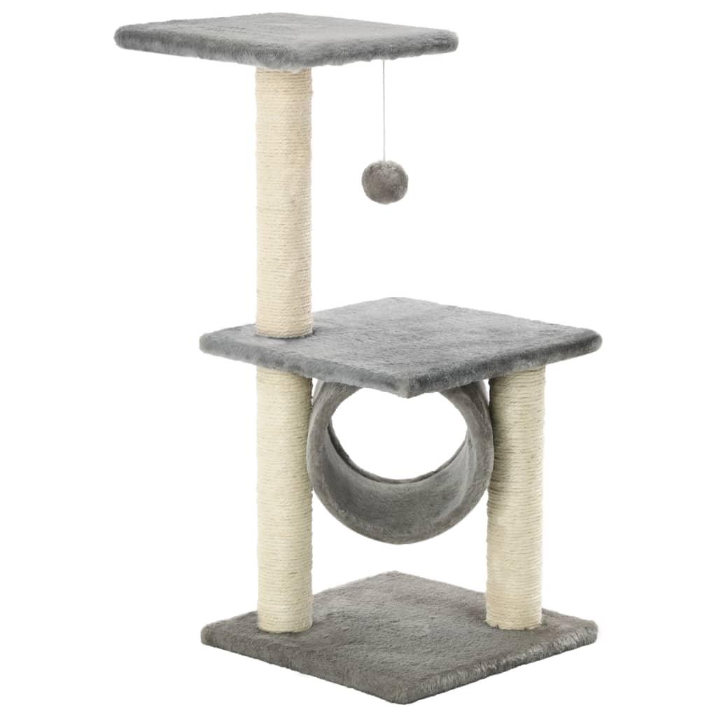 Arbre à chat avec griffoirs en sisal 65 cm Gris - Animalerie en ligne Kat-Shop