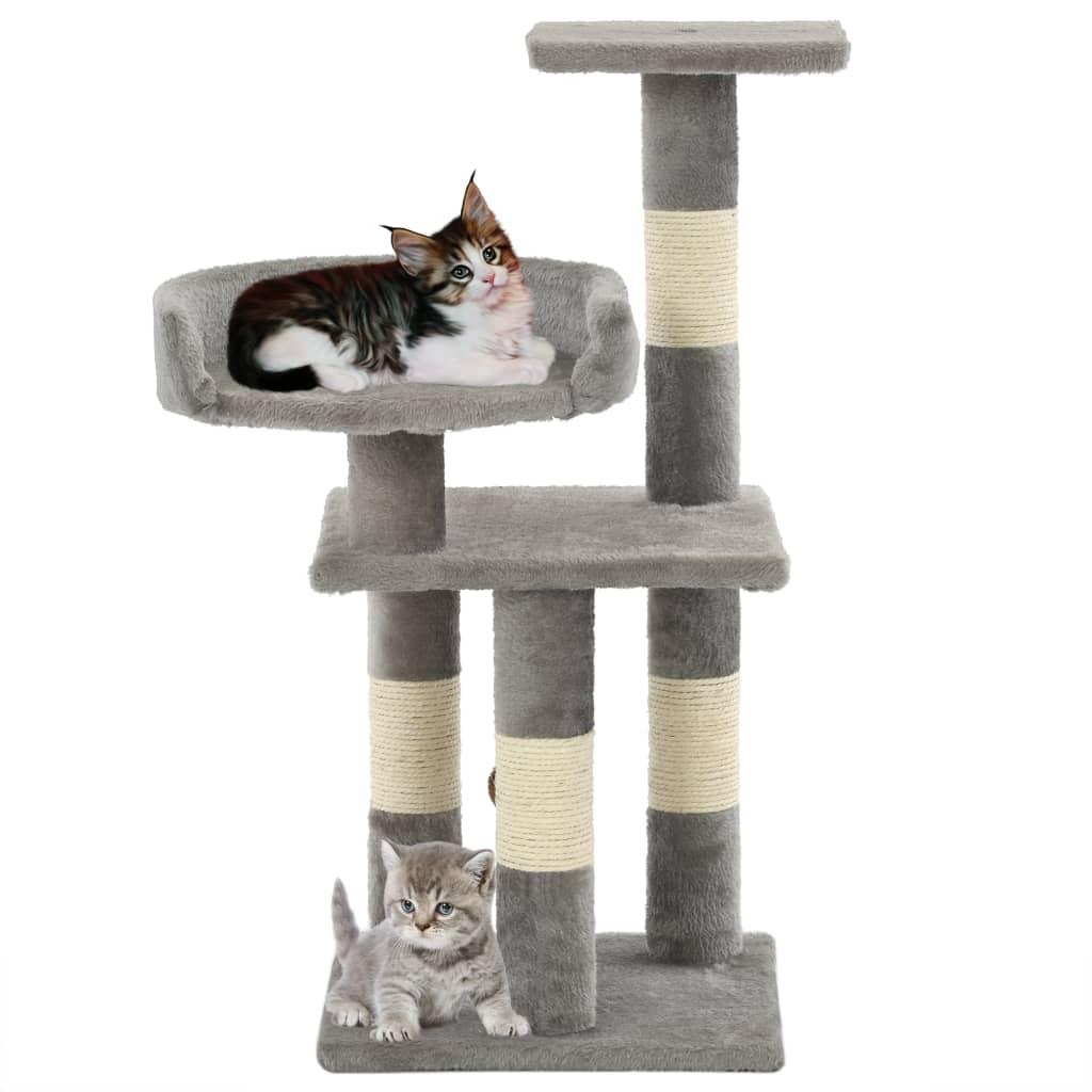 Arbre à chat avec griffoirs en sisal 65 cm Gris - Animalerie en ligne Kat-Shop