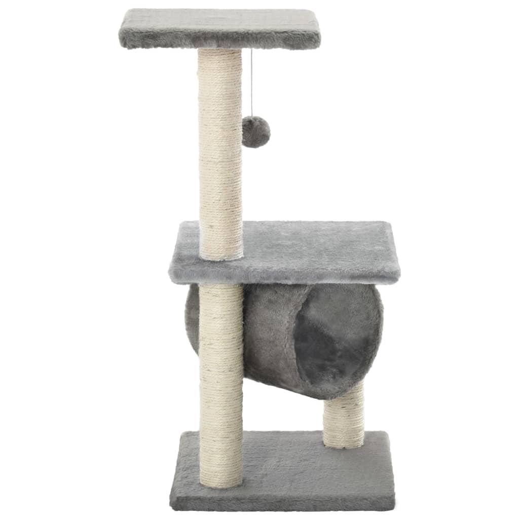 Arbre à chat avec griffoirs en sisal 65 cm Gris - Animalerie en ligne Kat-Shop