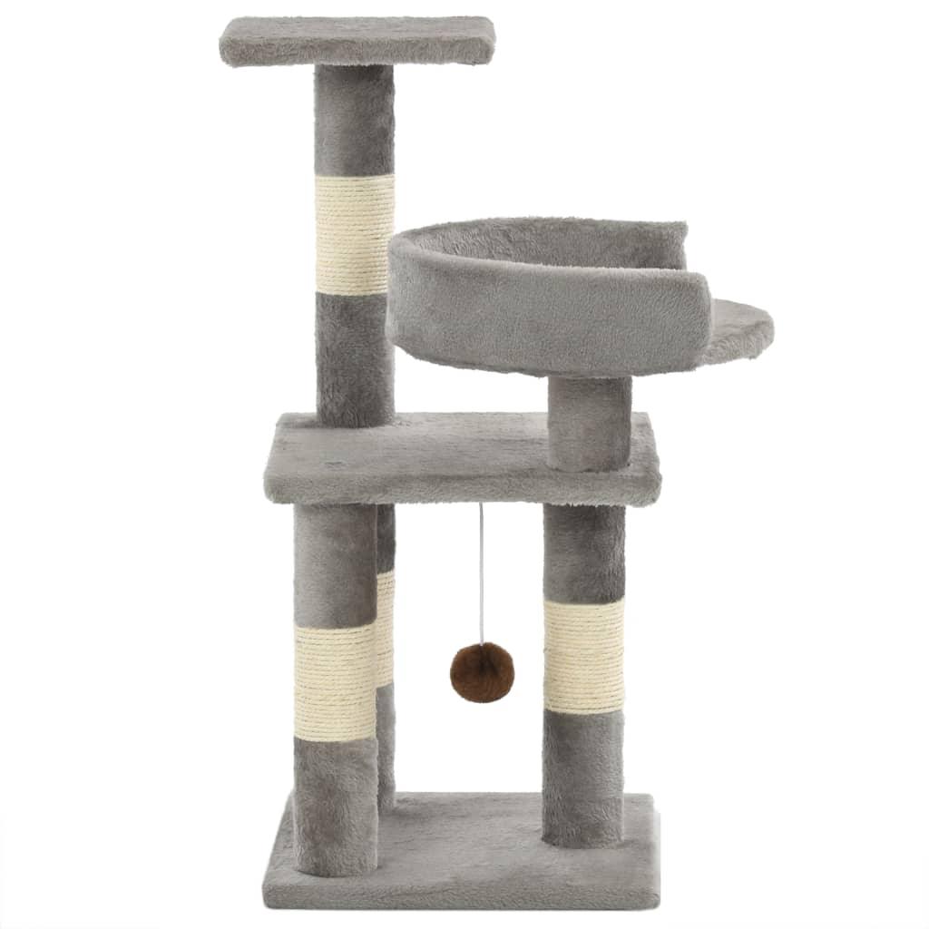 Arbre à chat avec griffoirs en sisal 65 cm Gris - Animalerie en ligne Kat-Shop