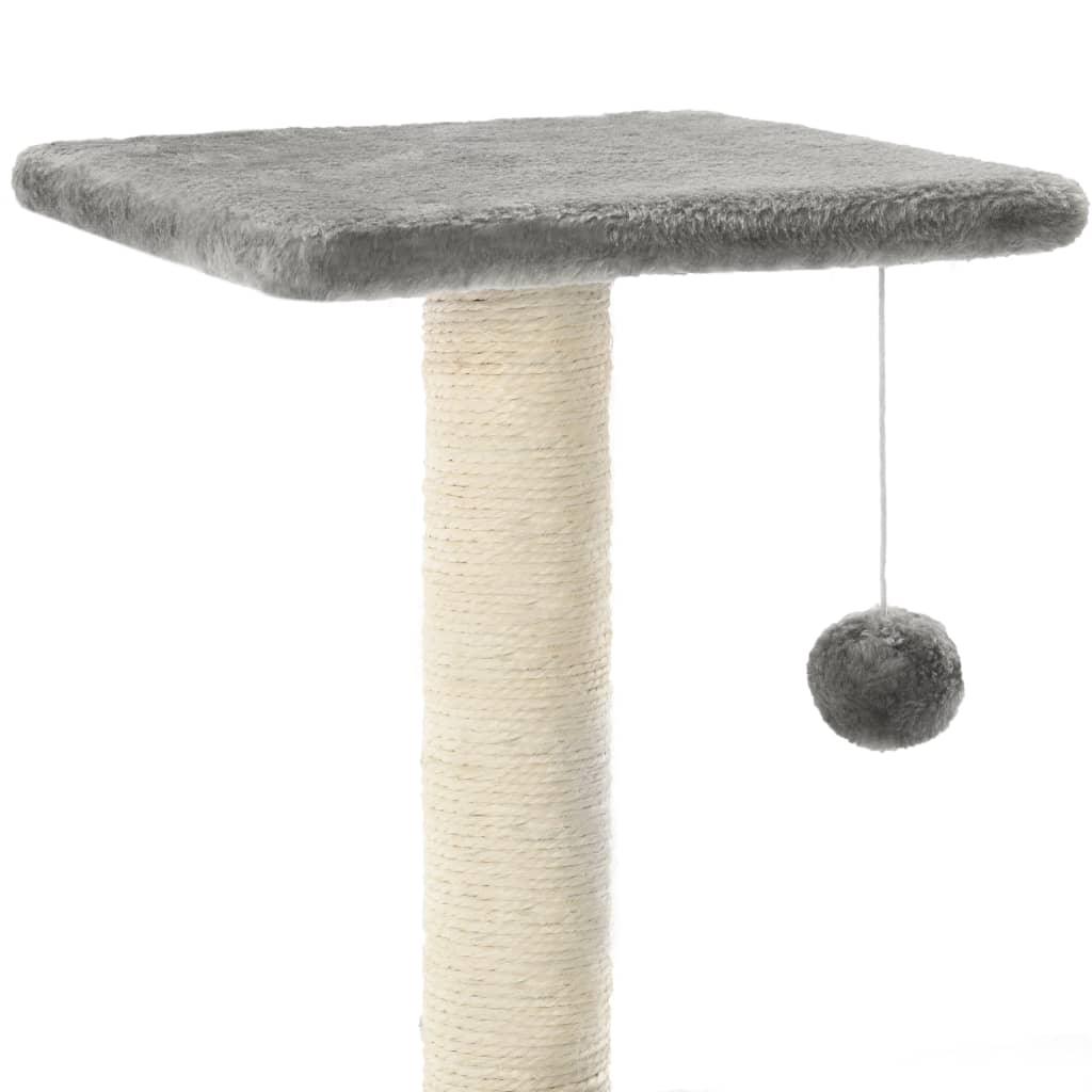 Arbre à chat avec griffoirs en sisal 65 cm Gris - Animalerie en ligne Kat-Shop