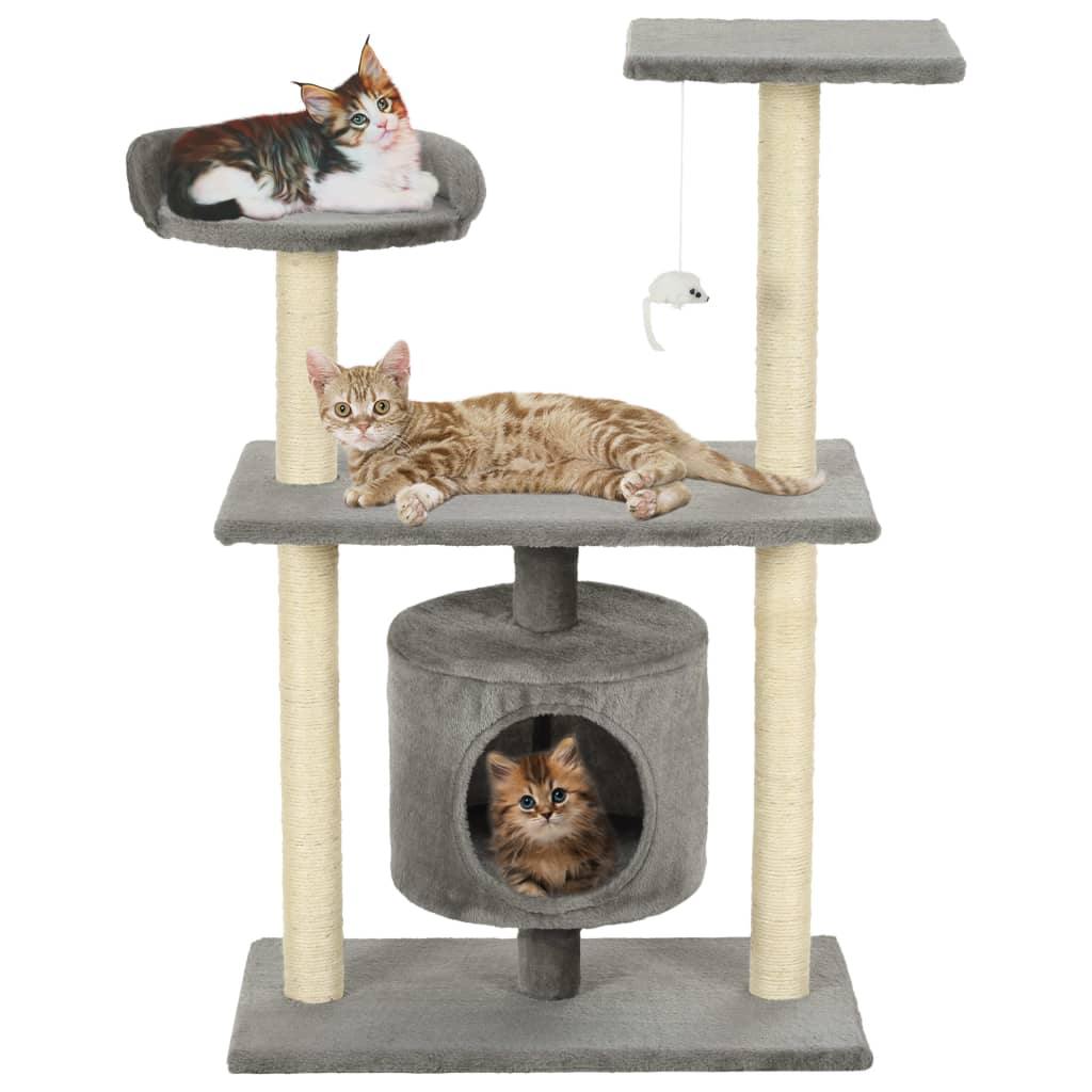 Arbre à chat avec griffoirs en sisal 95 cm Gris - www.kat-shop.be