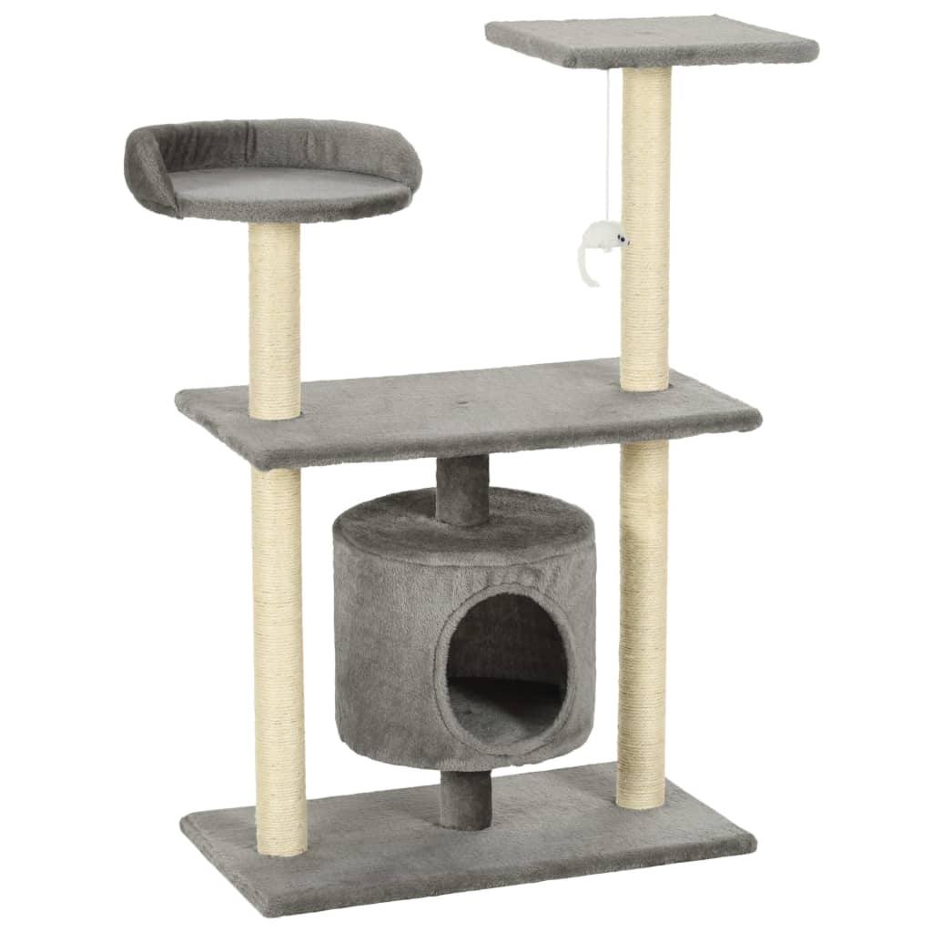 Arbre à chat avec griffoirs en sisal 95 cm Gris - www.kat-shop.be