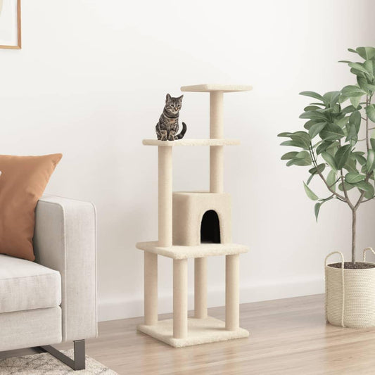 Arbre à chat avec griffoirs en sisal Crème 105 cm - Animalerie en ligne Kat-Shop