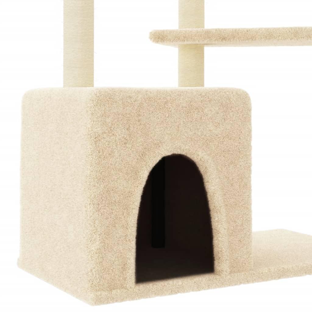 Arbre à chat avec griffoirs en sisal crème 107,5 cm - Animalerie en ligne Kat-Shop