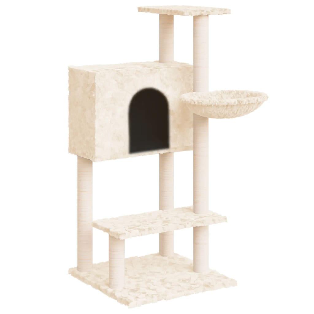 Arbre à chat avec griffoirs en sisal Crème 108,5 cm - Animalerie en ligne www.kat-shop.be