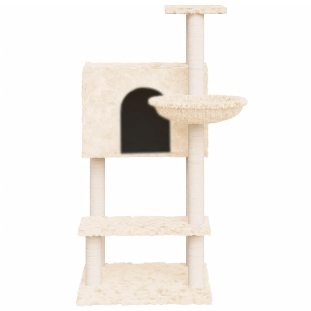 Arbre à chat avec griffoirs en sisal Crème 108,5 cm - Animalerie en ligne www.kat-shop.be