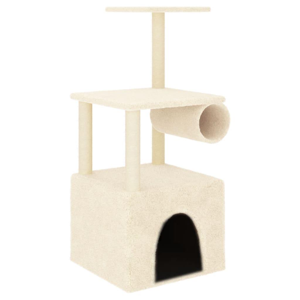 Arbre à chat avec griffoirs en sisal crème 109,5 cm - Animalerie en ligne Kat-Shop