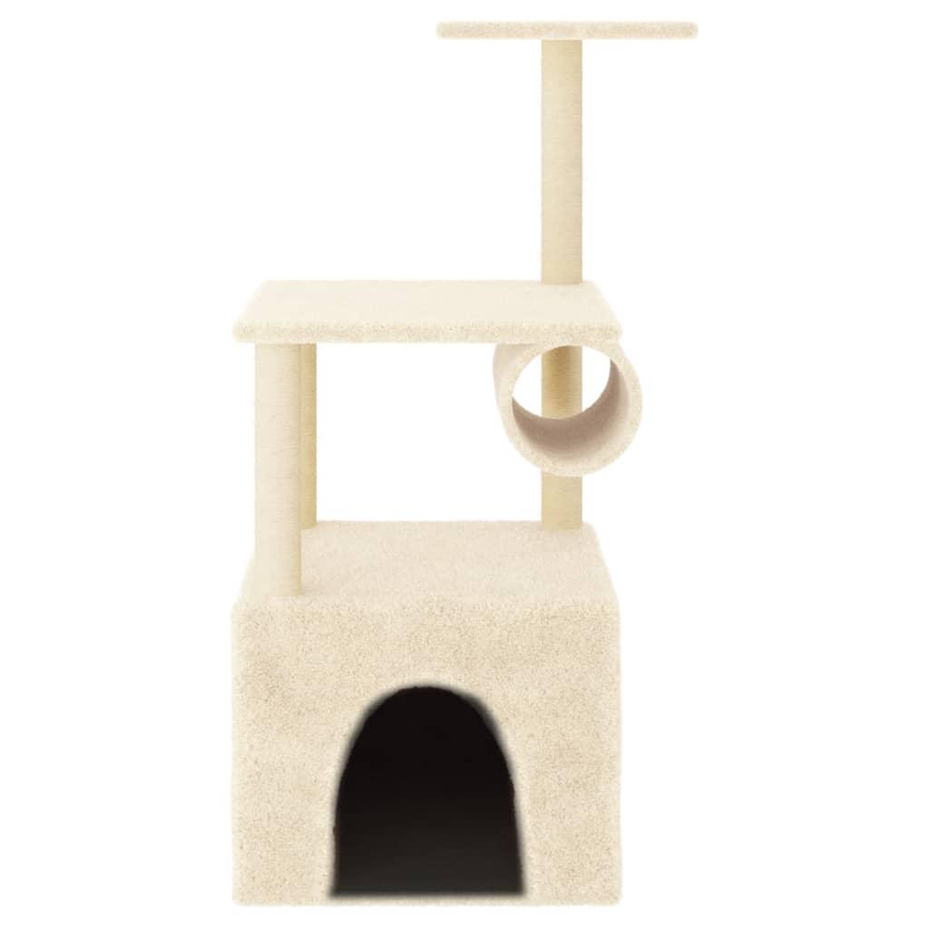 Arbre à chat avec griffoirs en sisal crème 109,5 cm - Animalerie en ligne Kat-Shop