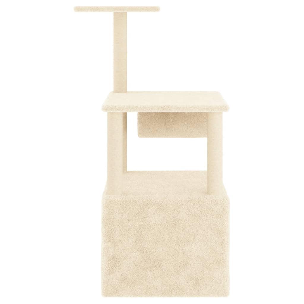 Arbre à chat avec griffoirs en sisal crème 109,5 cm - Animalerie en ligne Kat-Shop