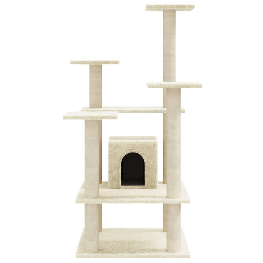 Arbre à chat avec griffoirs en sisal Crème 110 cm - Animalerie en ligne www.kat-shop.be