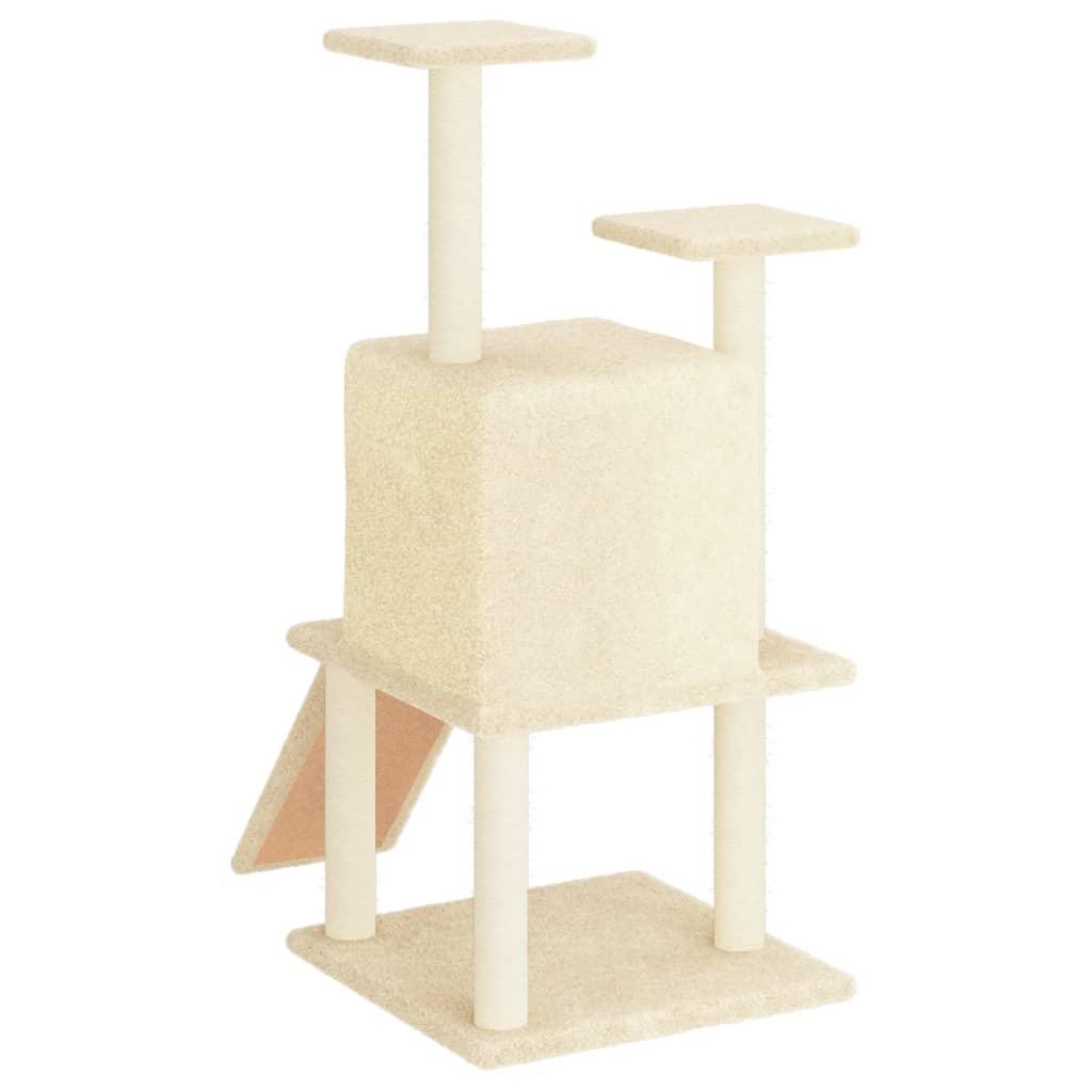 Arbre à chat avec griffoirs en sisal crème 110 cm - Animalerie en ligne Kat-Shop