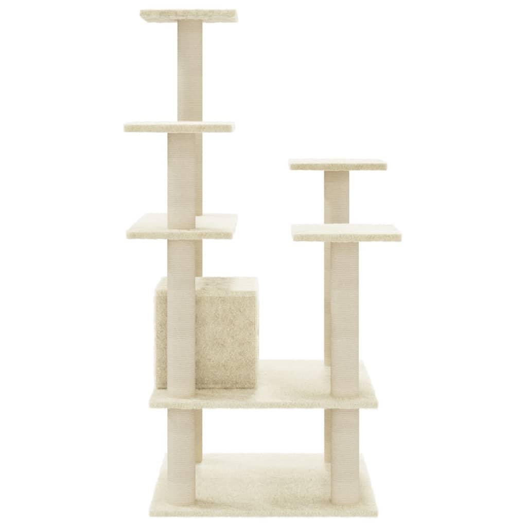 Arbre à chat avec griffoirs en sisal Crème 110 cm - Animalerie en ligne www.kat-shop.be