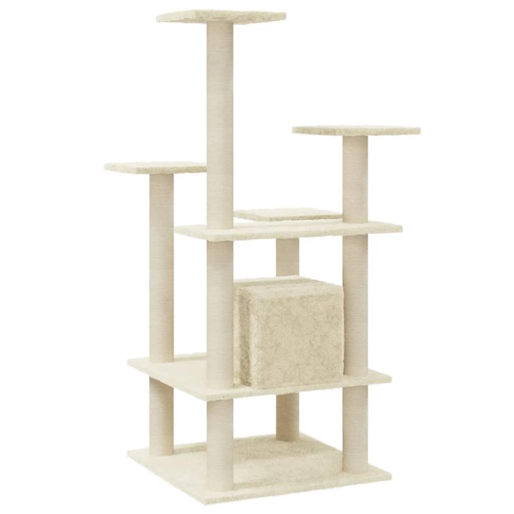 Arbre à chat avec griffoirs en sisal Crème 110 cm - Animalerie en ligne www.kat-shop.be