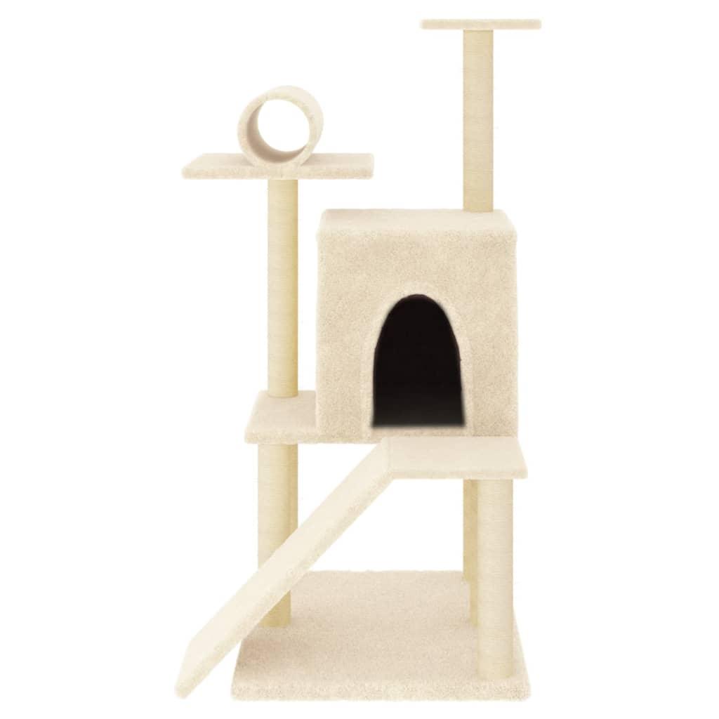 Arbre à chat avec griffoirs en sisal crème 110,5 cm - Animalerie en ligne Kat-Shop