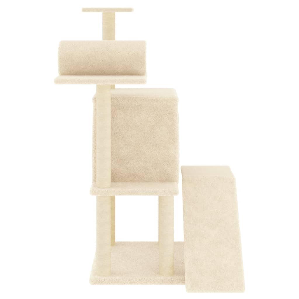 Arbre à chat avec griffoirs en sisal crème 110,5 cm - Animalerie en ligne Kat-Shop