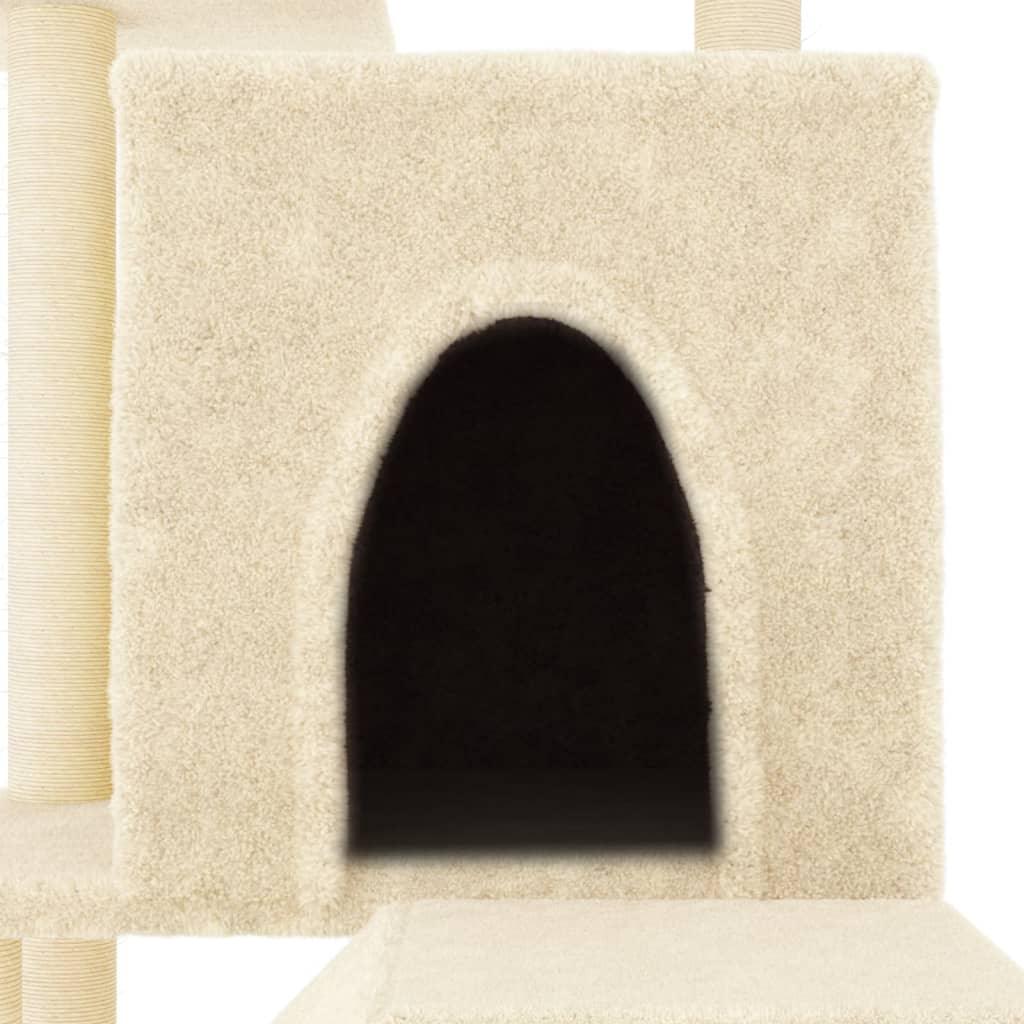 Arbre à chat avec griffoirs en sisal crème 110,5 cm - Animalerie en ligne Kat-Shop