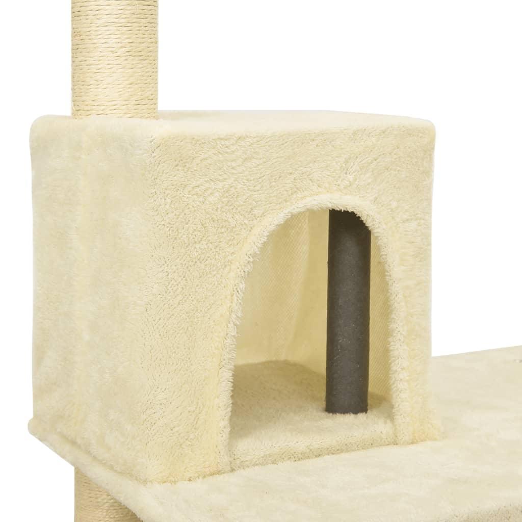 Arbre à chat avec griffoirs en sisal Crème 119 cm - Animalerie en ligne www.kat-shop.be