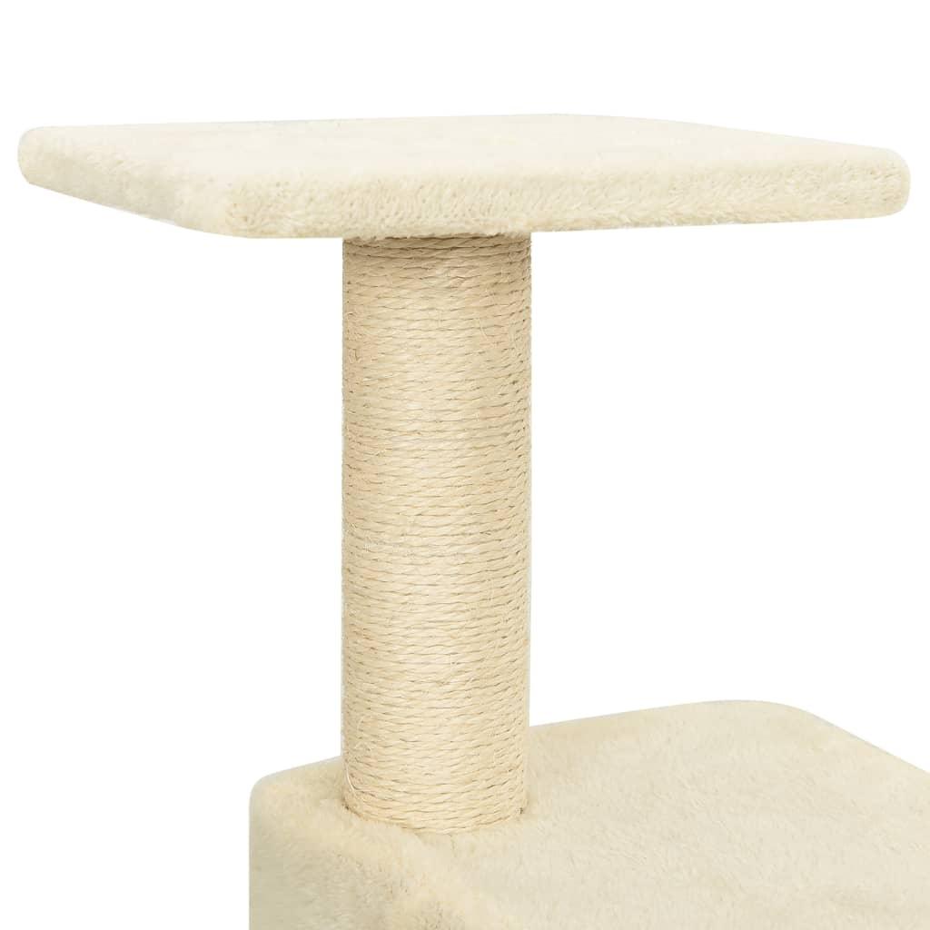 Arbre à chat avec griffoirs en sisal Crème 119 cm - Animalerie en ligne www.kat-shop.be