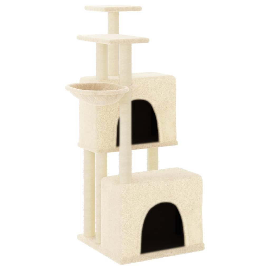 Arbre à chat avec griffoirs en sisal crème 122 cm - Animalerie en ligne Kat-Shop