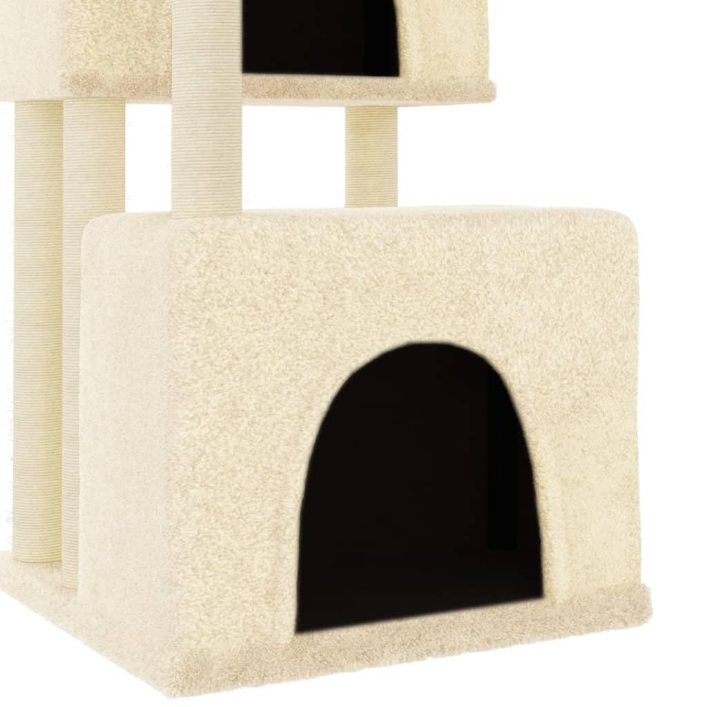 Arbre à chat avec griffoirs en sisal crème 122 cm - Animalerie en ligne Kat-Shop