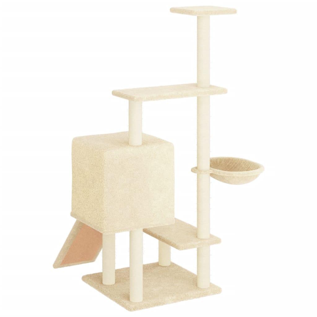 Arbre à chat avec griffoirs en sisal crème 130,5 cm - Animalerie en ligne Kat-Shop