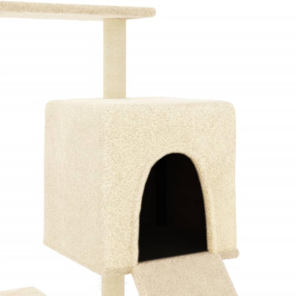 Arbre à chat avec griffoirs en sisal crème 130,5 cm - Animalerie en ligne Kat-Shop