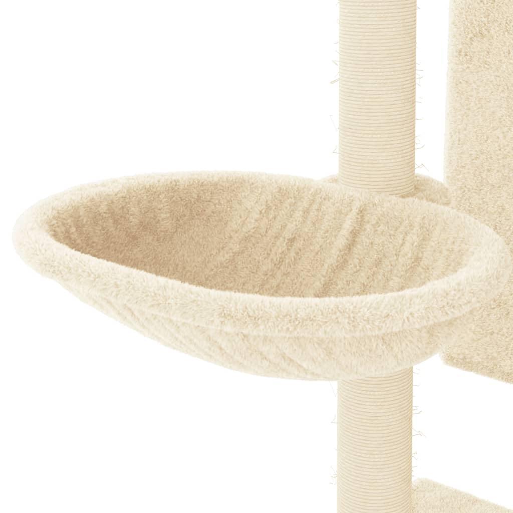 Arbre à chat avec griffoirs en sisal crème 130,5 cm - Animalerie en ligne Kat-Shop