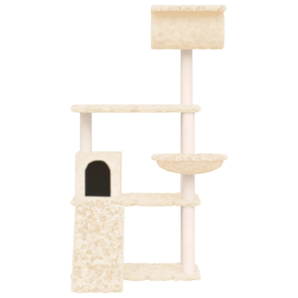 Arbre à chat avec griffoirs en sisal Crème 131 cm - Animalerie en ligne www.kat-shop.be