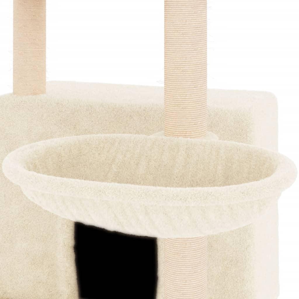 Arbre à chat avec griffoirs en sisal crème 132 cm - Animalerie en ligne Kat-Shop