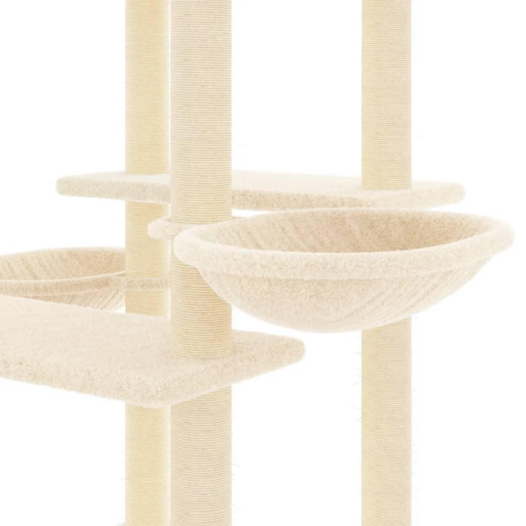 Arbre à chat avec griffoirs en sisal crème 133 cm - Animalerie en ligne Kat-Shop